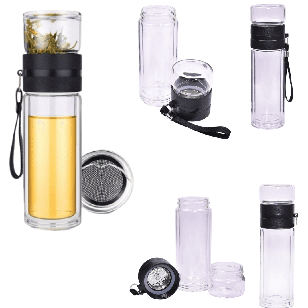 Brew Borosilicate Bottle With Tea Infuser - 300ml - 1
