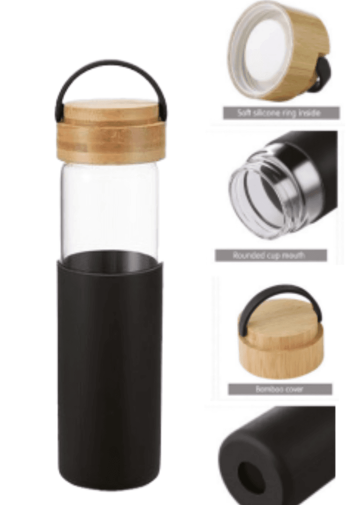 Sili Bot Borosilicate Bottle with Silicon Sleeve (550ml) - 1