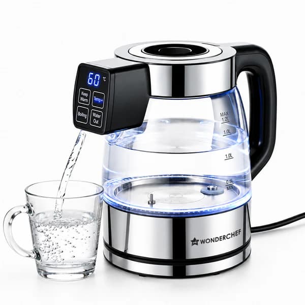 Crystal Tap & Flow Glass Kettle & Hot Water Dispenser - 1.7 Litres - 1