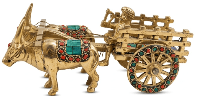 Handcrafted Brass Bullock Cart - 1