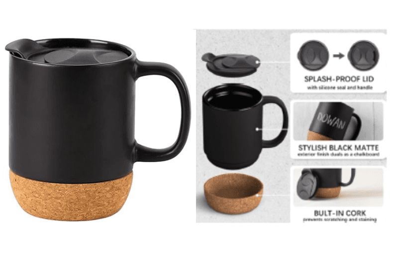 Corky Ceramic Mug With Cork Base - 400ml - 1