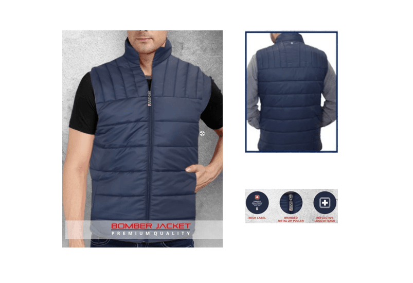 Bomber Jacket(Sleeveless)-Navy - 1
