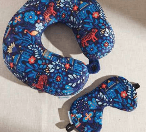 Midnight Jungle Travel Pillow with Eye mask - 1